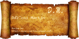 Décsi Martin névjegykártya